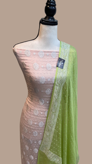 Pure Khaddi Georgette Banarasi Dress material - The Handlooms