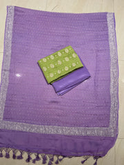 Pure Khaddi Georgette Banarasi Dress material - The Handlooms