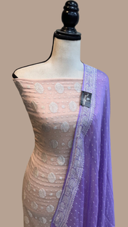 Pure Khaddi Georgette Banarasi Dress material - The Handlooms