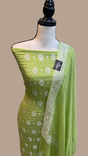 Pure Khaddi Georgette Banarasi Dress material - The Handlooms