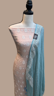 Pure Khaddi Georgette Banarasi Dress material - The Handlooms