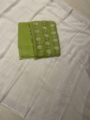 Pure Khaddi Georgette Banarasi Dress material - The Handlooms