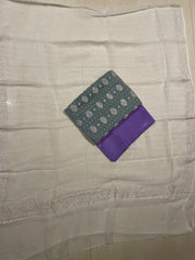 Pure Khaddi Georgette Banarasi Dress material - The Handlooms