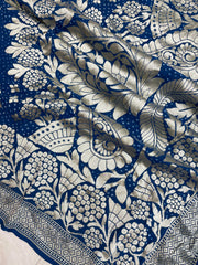 Pure Georgette Banarasi Bandhej Handloom Dupattta - The Handlooms