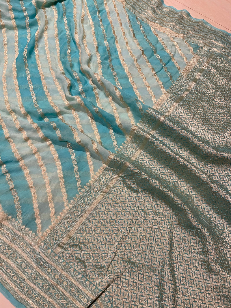 Pure Khaddi Georgette Handloom Banarasi Saree - The Handlooms