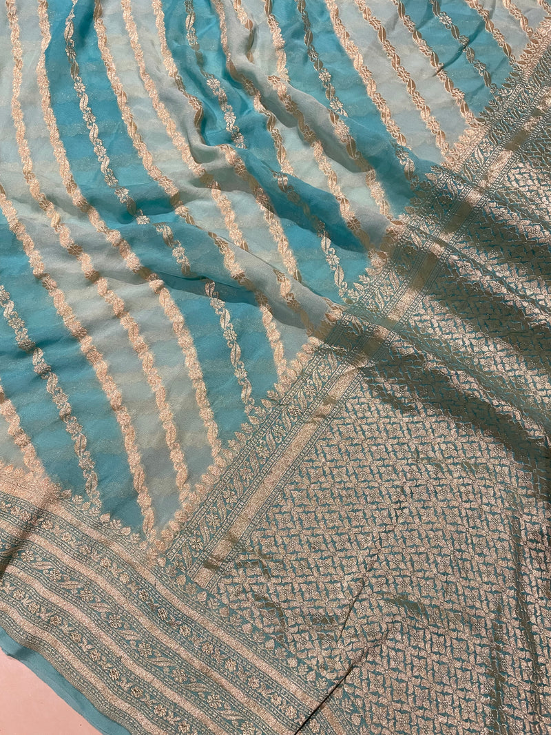 Pure Khaddi Georgette Handloom Banarasi Saree - The Handlooms