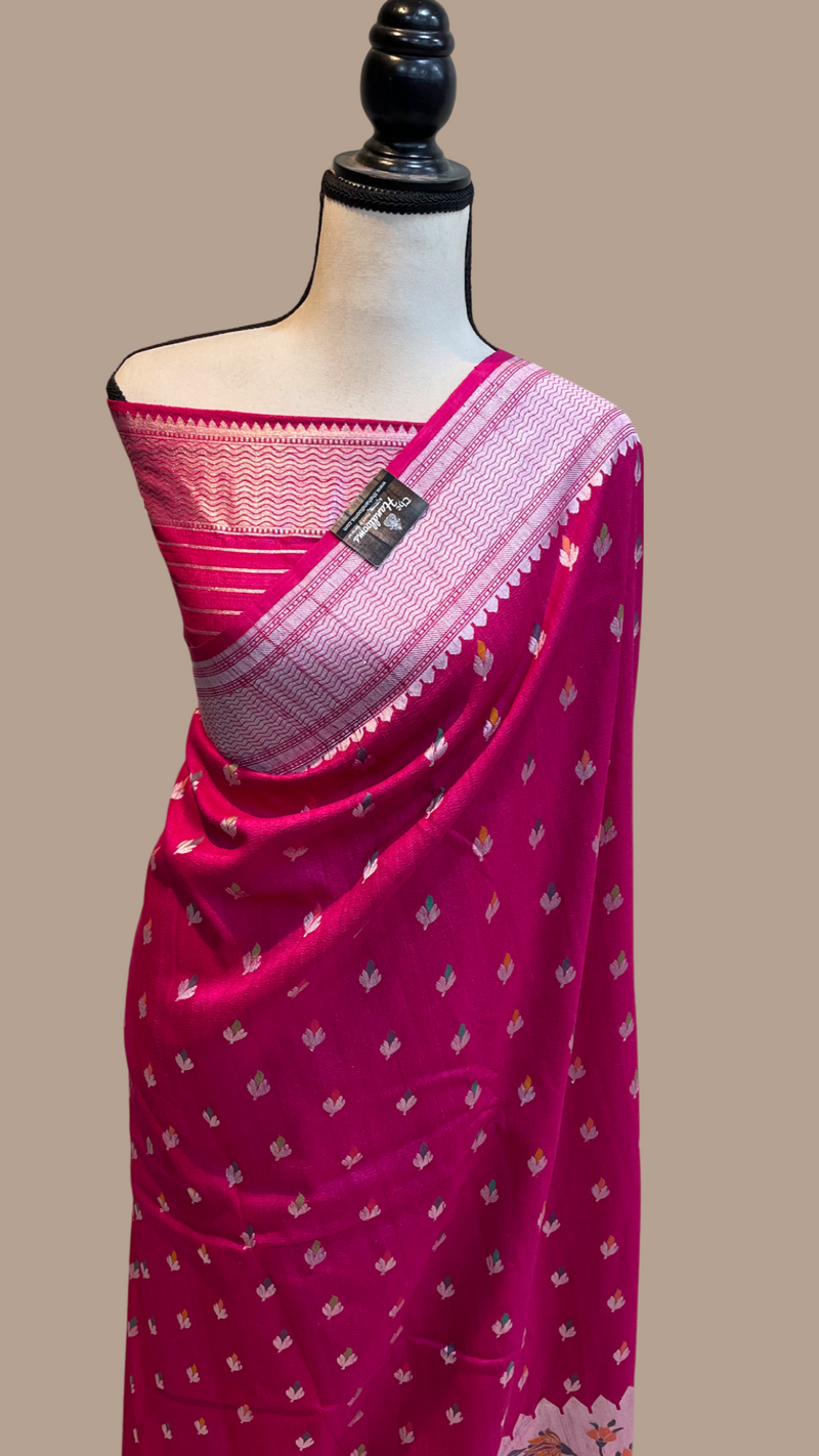 Pure Tussar Georgette Handloom Banarasi Saree - Tilfi - The Handlooms