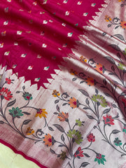 Pure Tussar Georgette Handloom Banarasi Saree - Tilfi - The Handlooms