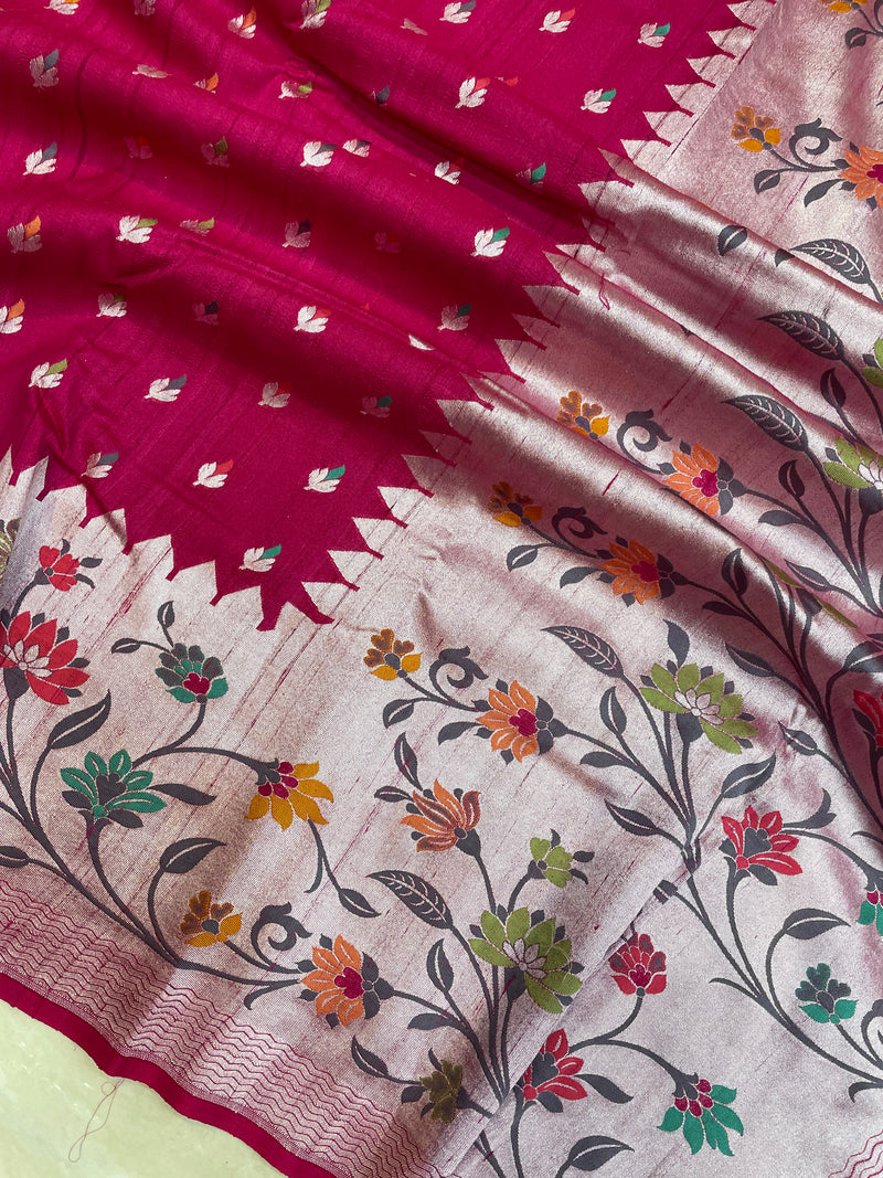 Pure Tussar Georgette Handloom Banarasi Saree - Tilfi - The Handlooms