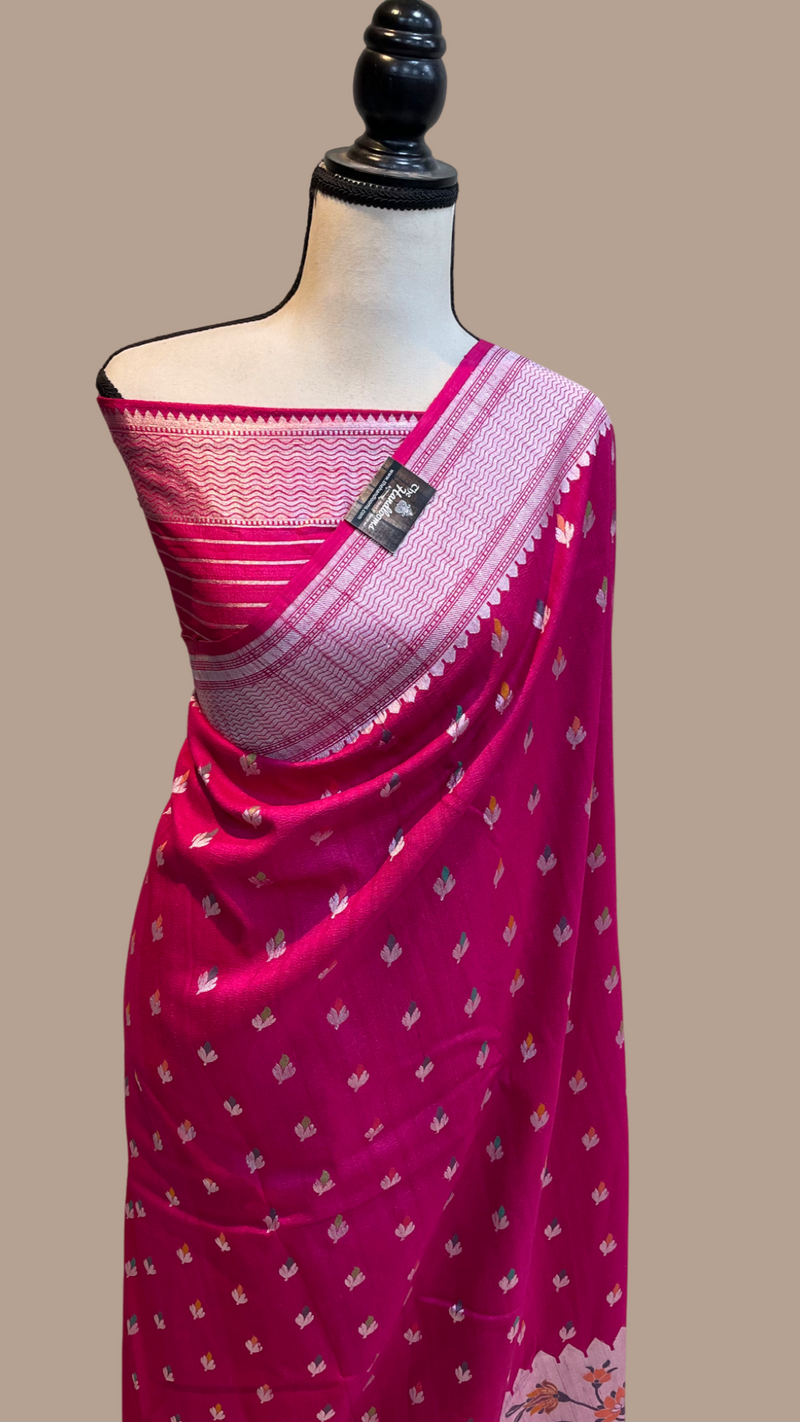 Pure Tussar Georgette Handloom Banarasi Saree - Tilfi - The Handlooms
