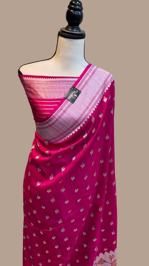 Pure Tussar Georgette Handloom Banarasi Saree - Tilfi - The Handlooms