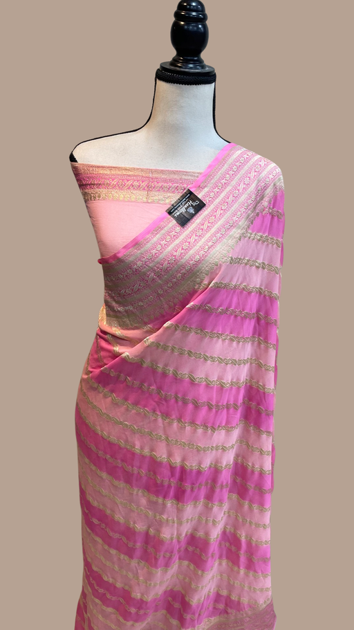 Pure Khaddi Georgette Handloom Banarasi Saree - The Handlooms