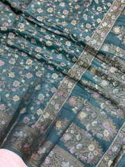 Pure Butter Crepe Banarasi Saree - The Handlooms
