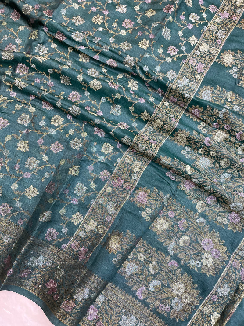 Pure Butter Crepe Banarasi Saree - The Handlooms