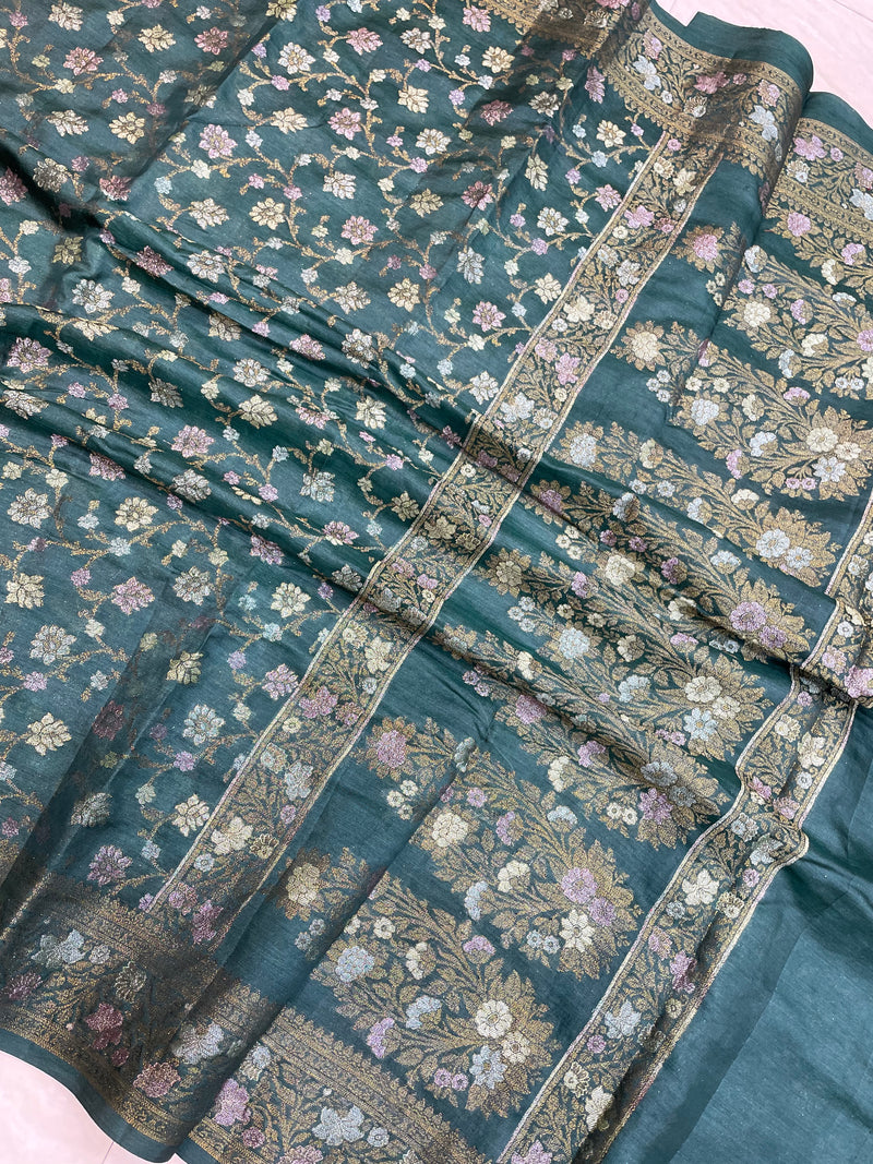 Pure Butter Crepe Banarasi Saree - The Handlooms