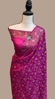 Pure Butter Crepe Banarasi Saree - The Handlooms