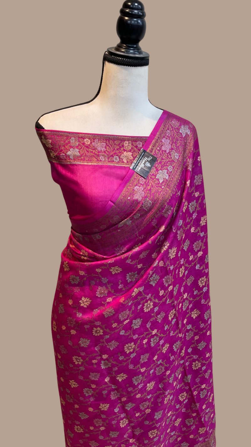 Pure Butter Crepe Banarasi Saree - The Handlooms