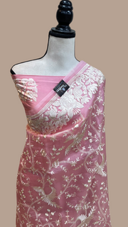 Pure Organza Chikankari Handloom Banarasi Saree - The Handlooms