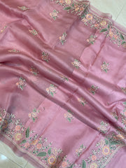 Pure organza Chikankari Handloom Banarasi Saree - The Handlooms