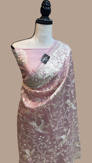 Pure organza Chikankari Handloom Banarasi Saree - The Handlooms