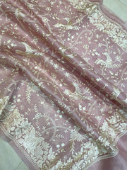Pure organza Chikankari Handloom Banarasi Saree - The Handlooms