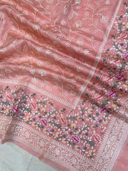 Pure Organza Chikankari Handloom Banarasi Saree - The Handlooms