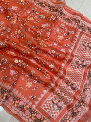 Pure Organza Chikankari Handloom Banarasi Saree - The Handlooms