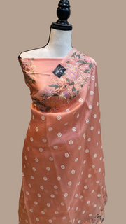 Pure organza Chikankari Handloom Banarasi Saree - The Handlooms