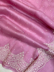 Pure organza Chikankari Handloom Banarasi Saree - The Handlooms