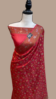 Pure Butter Crepe Banarasi Saree - The Handlooms