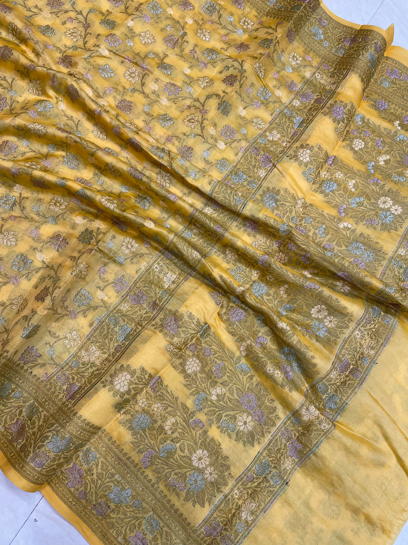 Pure Butter Crepe Banarasi Saree - The Handlooms