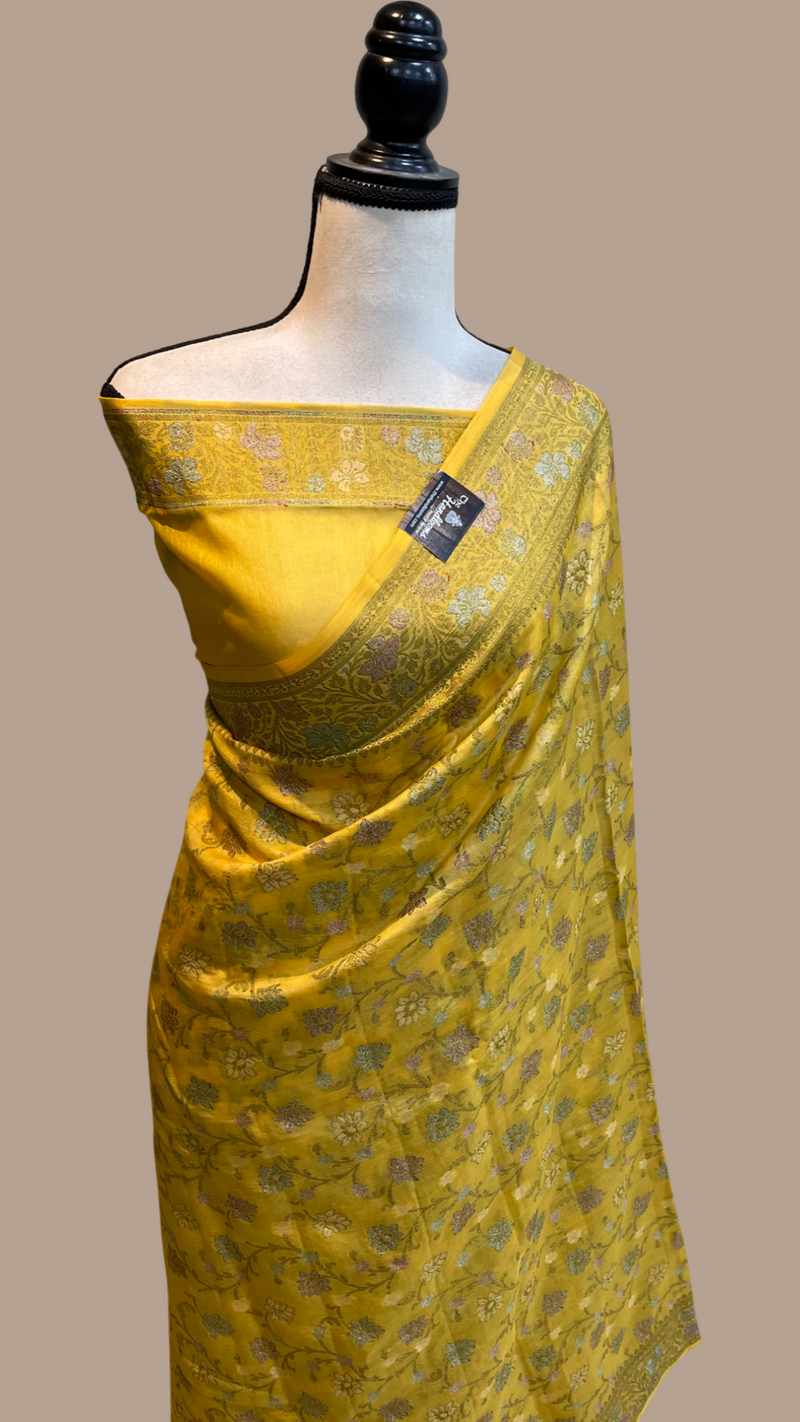 Pure Butter Crepe Banarasi Saree - The Handlooms
