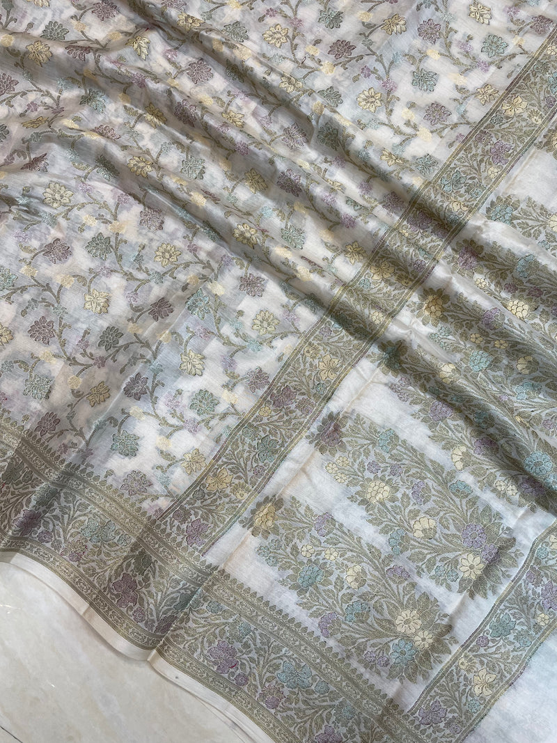 Pure Butter Crepe Banarasi Saree - The Handlooms