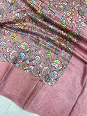 Pure Chanderi  Digital Print with Chikankari Handloom Banarasi Saree - The Handlooms