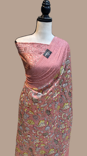 Pure Chanderi  Digital Print with Chikankari Handloom Banarasi Saree - The Handlooms