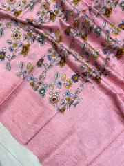 Pure Chanderi  Digital Print with Chikankari Handloom Banarasi Saree - The Handlooms