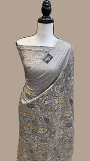 Pure Chanderi  Digital Print with Chikankari Handloom Banarasi Saree - The Handlooms