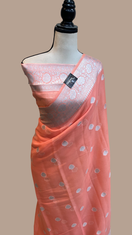 Pure Chiffon Khaddi Banarasi Saree - The Handlooms