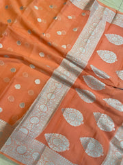 Pure Chiffon Khaddi Banarasi Saree - The Handlooms