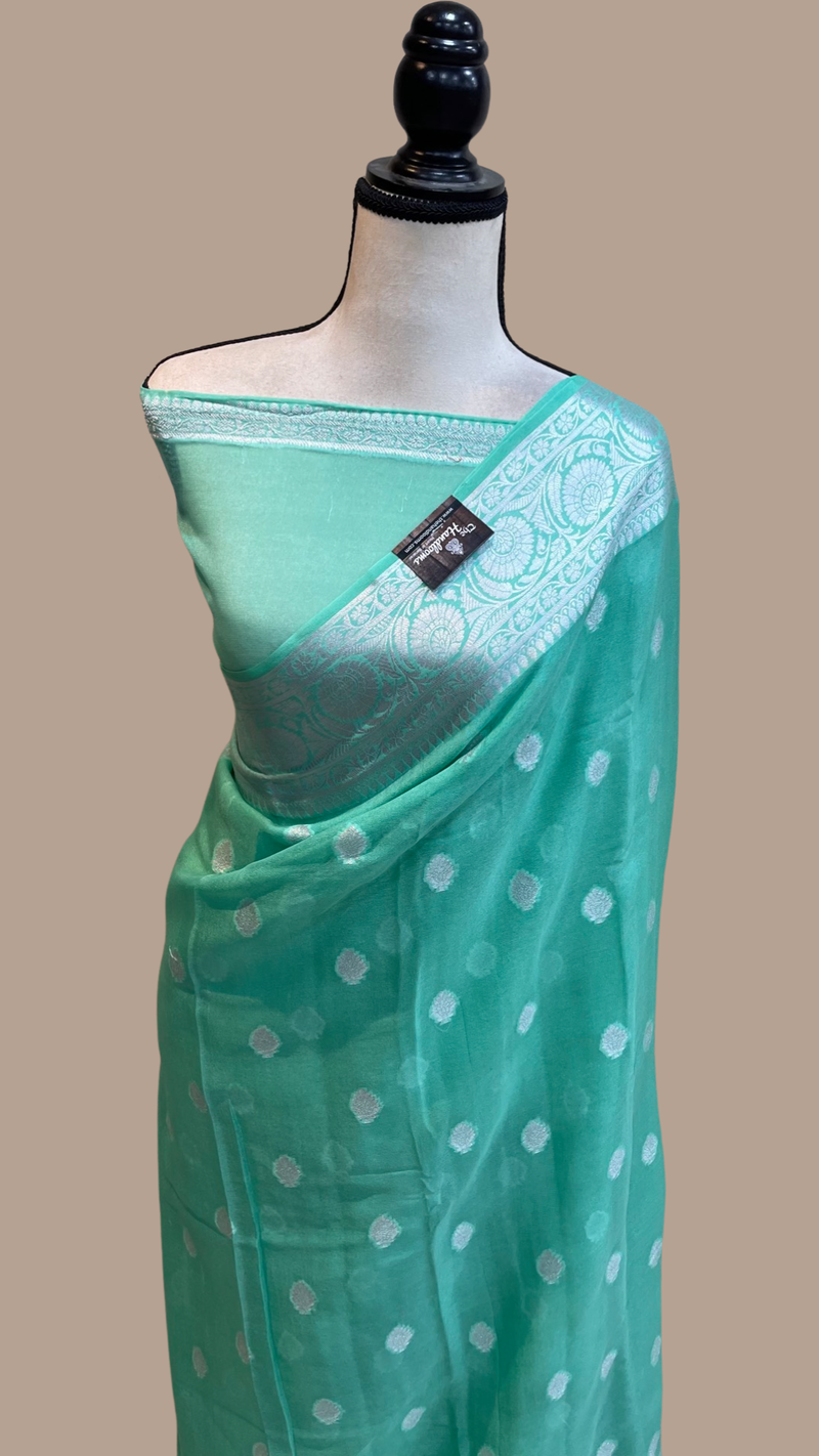 Pure Chiffon Khaddi Banarasi Saree - The Handlooms