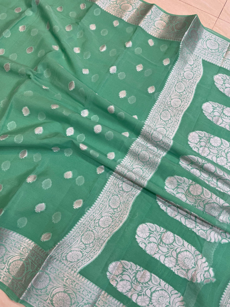 Pure Chiffon Khaddi Banarasi Saree - The Handlooms