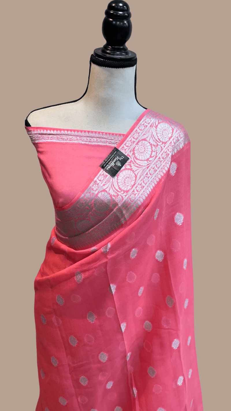Pure Chiffon Khaddi Banarasi Saree - The Handlooms