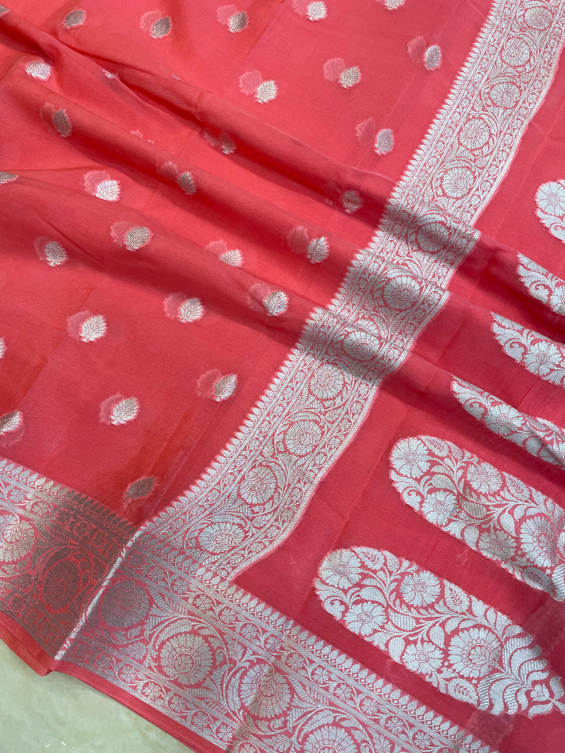 Pure Chiffon Khaddi Banarasi Saree - The Handlooms