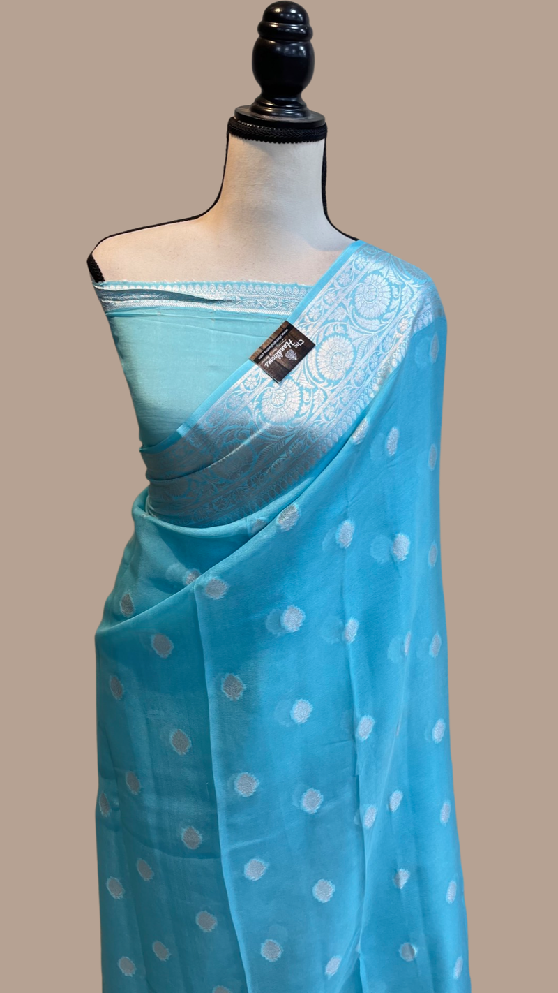 Pure Chiffon Khaddi Banarasi Saree - The Handlooms