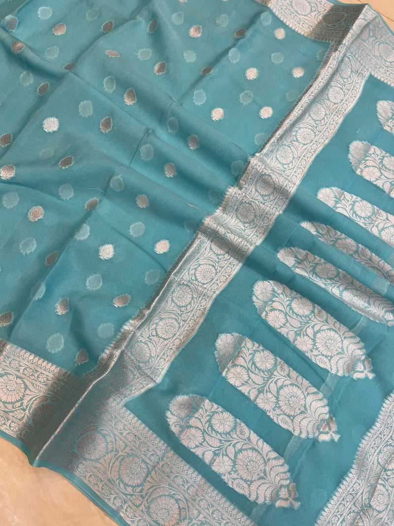 Pure Chiffon Khaddi Banarasi Saree - The Handlooms