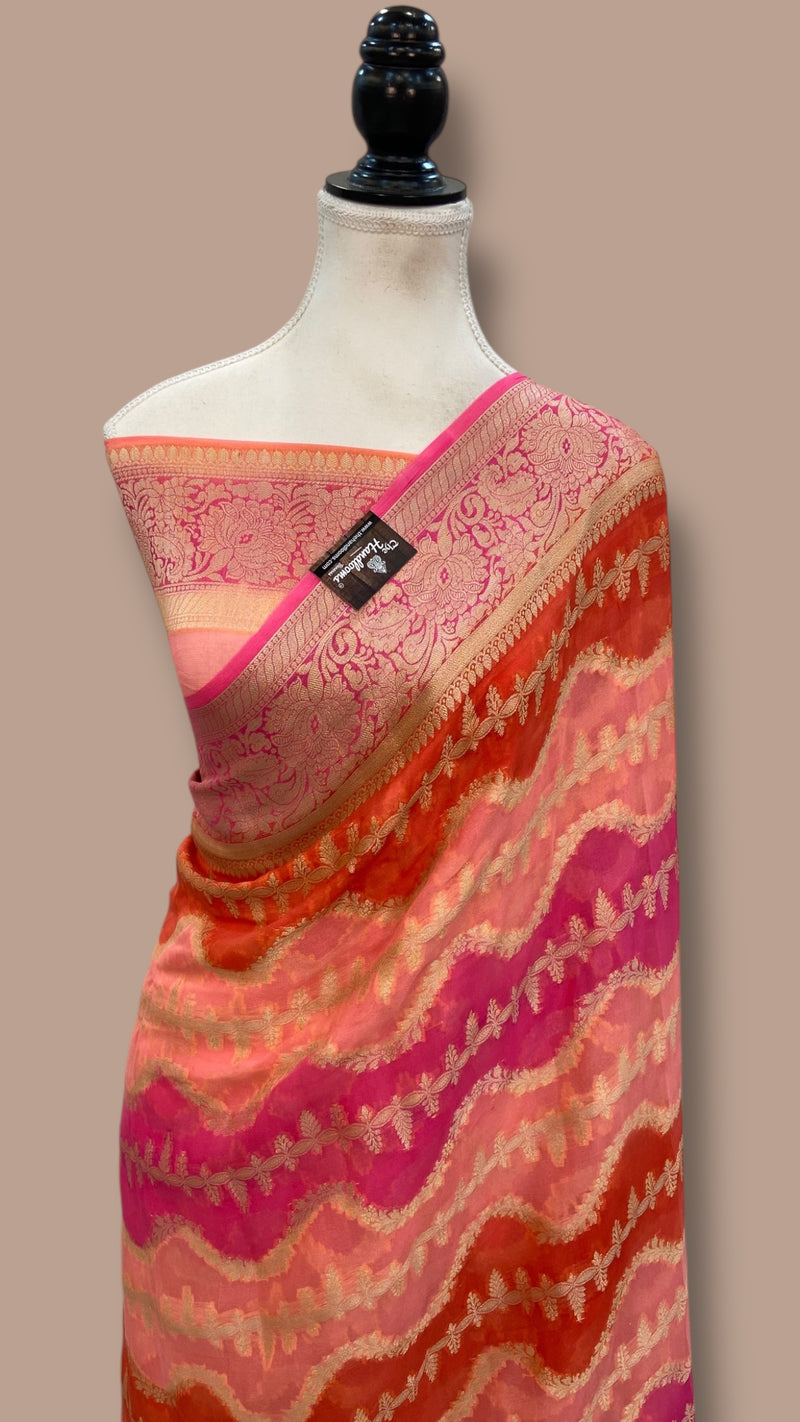 Pure Chiffon Khaddi Banarasi Saree - The Handlooms