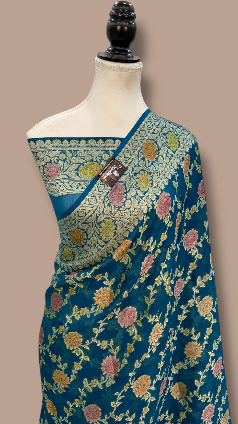 Pure Chiffon Khaddi Banarasi Saree - The Handlooms