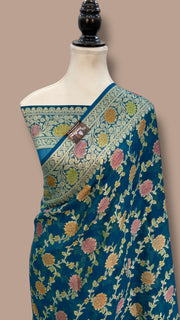 Pure Chiffon Khaddi Banarasi Saree - The Handlooms
