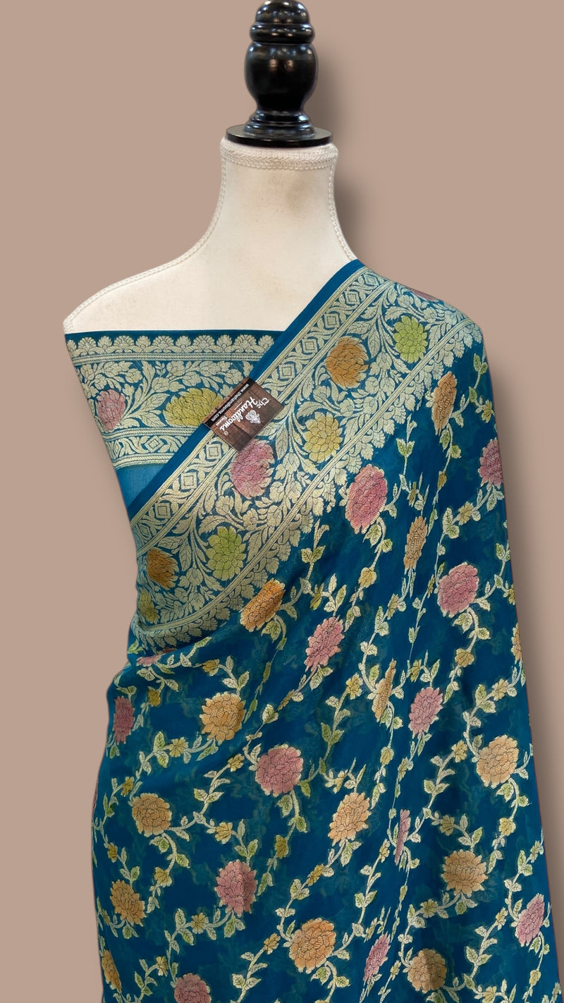 Pure Chiffon Khaddi Banarasi Saree - The Handlooms