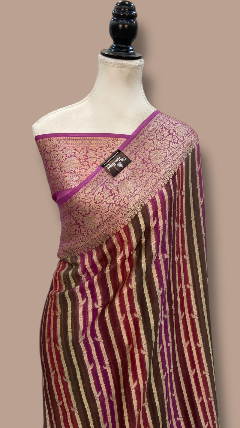 Pure Chiffon Khaddi Banarasi Saree - The Handlooms